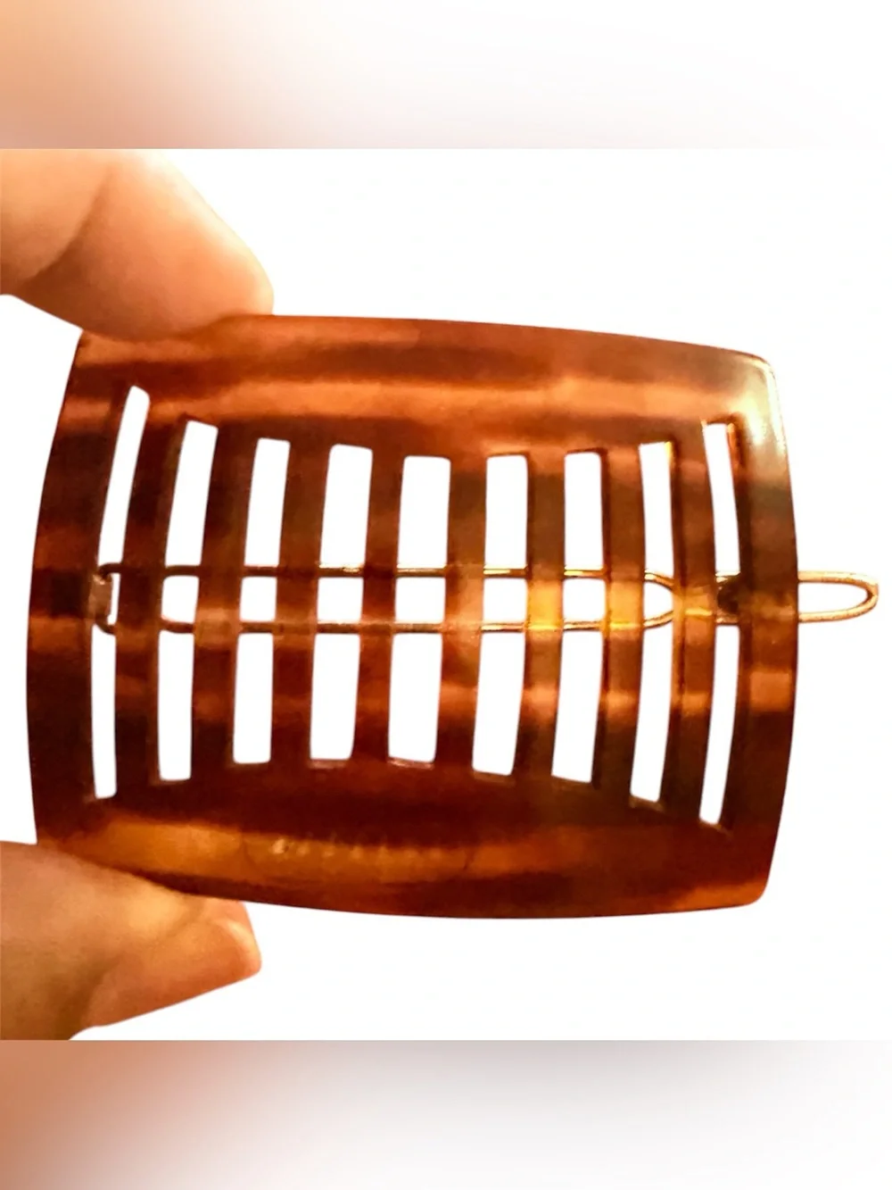 1960’s French Tortoiseshell Statement Barrette Hair Clip, Boho Style, Deadstock